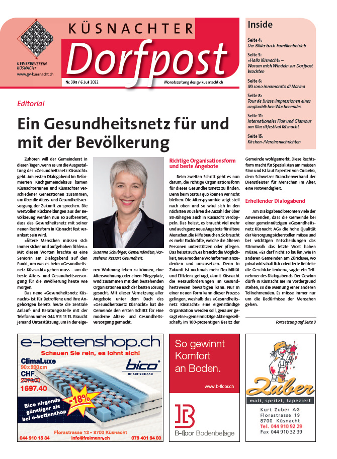 Küsnachter Dorfpost Nr. 398 vom 6. Juli 2022
