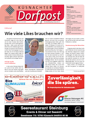Küsnachter Dorfpost Nr. 420 vom 5. Juni 2024