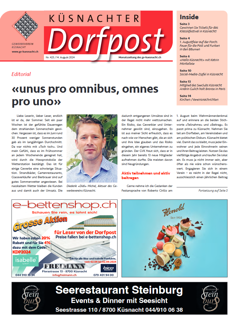 Küsnachter Dorfpost Nr. 419 vom 3. April 2024
