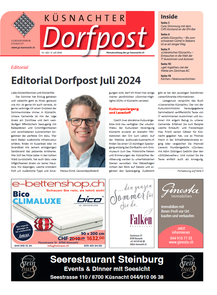 Küsnachter Dorfpost Nr. 419 vom 3. April 2024